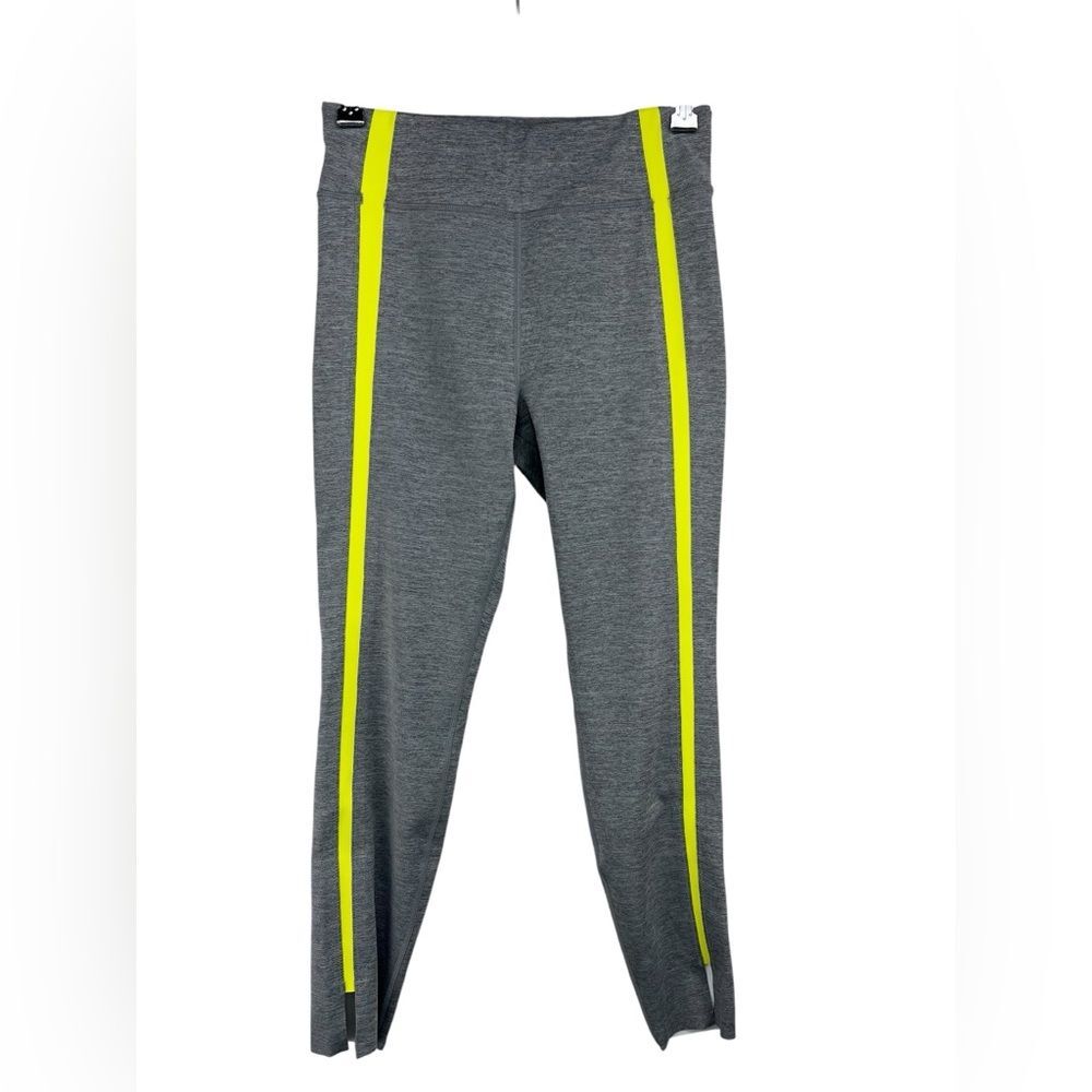 Zyia Gray Neon Tape Light n Luxe Hi Rise 7/8  24" Leggings Size 6-8